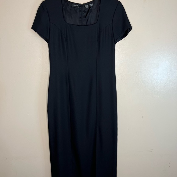 Liz Claiborne Vintage 80s Black Sheath Dress Size 12/14 - Picture 5 of 12
